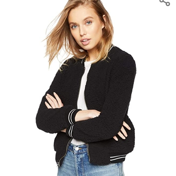 LUCKY BRAND - ANAELISA Sherpa Bomber Jacket - Picture 2 of 4